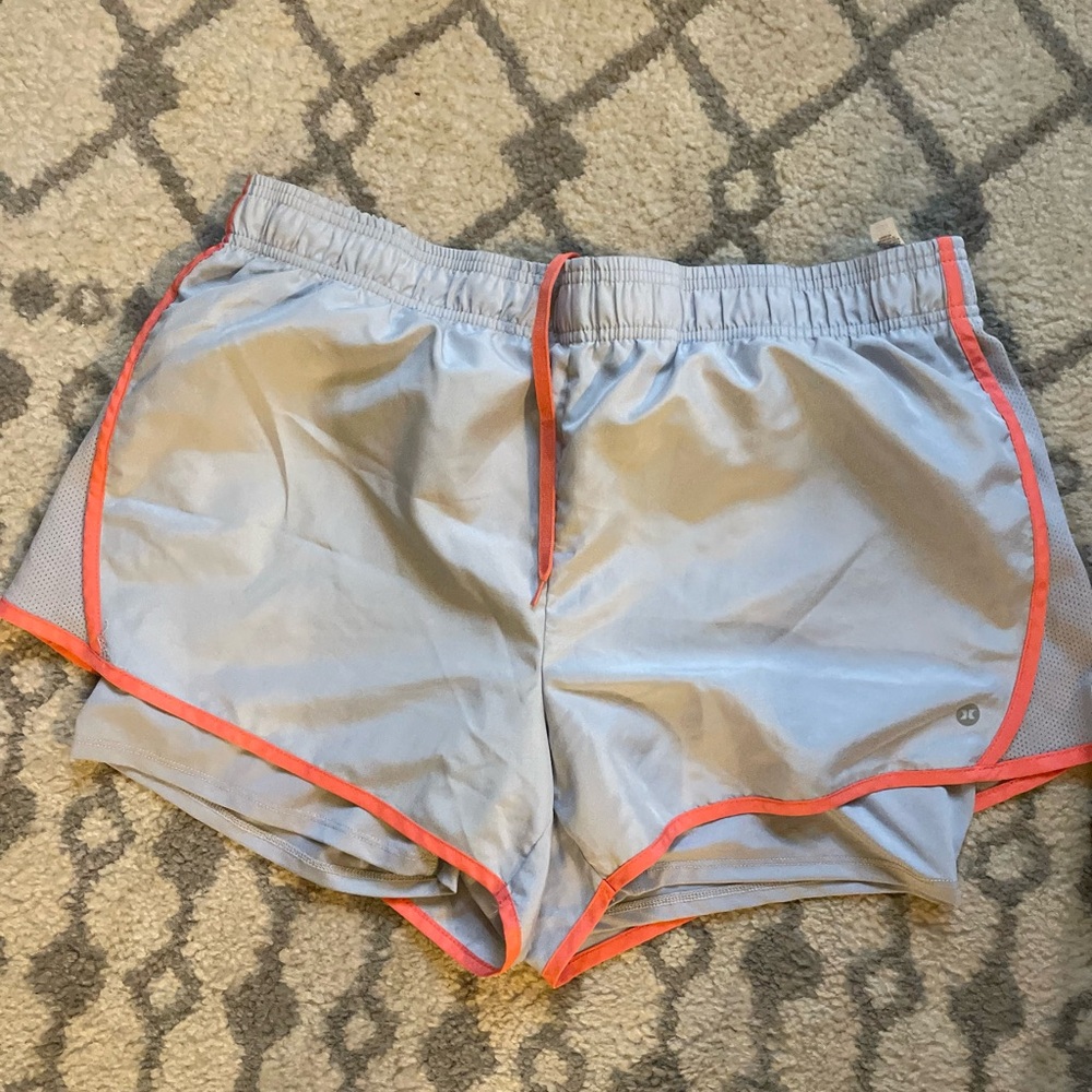 RBX Gray and Pink Athletic Shorts Lightweight Elastic Waist